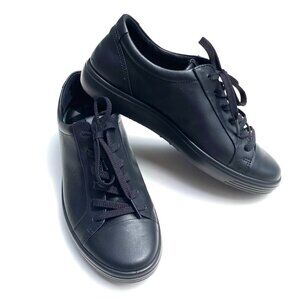 NWOT: Ecco Danish Soft 7 Classic leather sneakers / trainers in black, size 40.